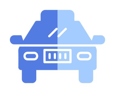 Basit taksi arabası simgesi, vektör illüstrasyonu