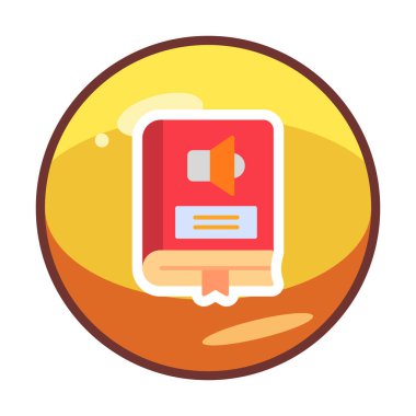 Basit Ses Kitabı simgesi, vektör illüstrasyonu