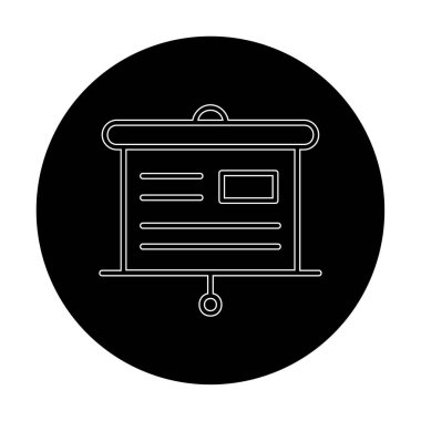 Sunum tahtası simgesi, vektör illüstrasyonu