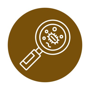 Büyüteç cam simgesi, vektör illüstrasyonu ile Bakteri aranıyor  