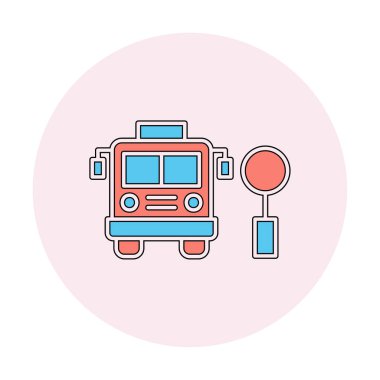 Otobüs Durağı vektör düz simgesi simgesi