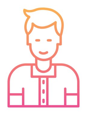 Avatar man simgesi, vektör illüstrasyonu  