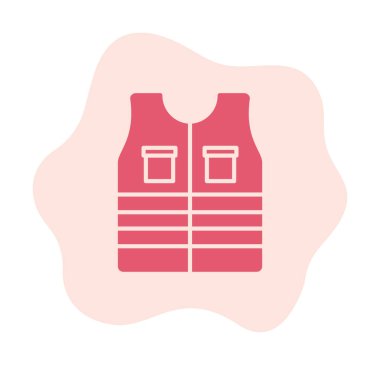 Güvenlik Ceketi Web simgesi, vektör illüstrasyonu