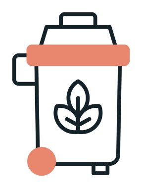 Eko çöp kutusu ikon vektör illüstrasyonu 