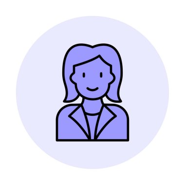 kadın avatar simgesi, vektör illüstrasyonu 