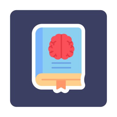 Nöroloji Kitabı web simgesi vektör illüstrasyonu