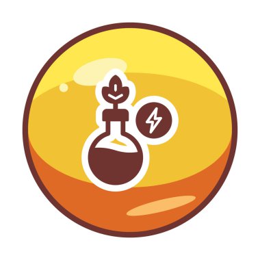 Test tüpünde bitki ve enerji sembolü olan bilim konsepti  