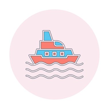 Gemi simgesi, vektör illüstrasyonu