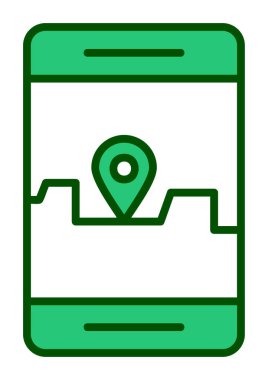 Akıllı telefon GPS simgesi, vektör illüstrasyonu 