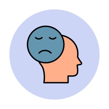 düz Üzüntü simgesi vektör çizimi tasarımı