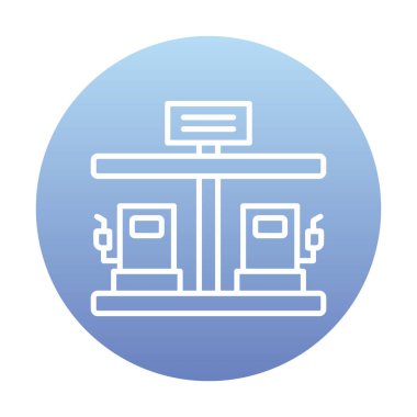 Modern Yakıt İstasyonu simgesinin vektör çizimi                  