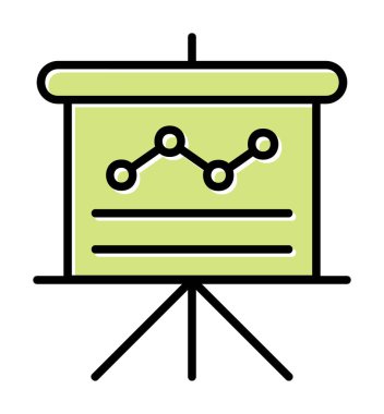 Sunum, grafikli iş tahtası, vektör illüstrasyonu