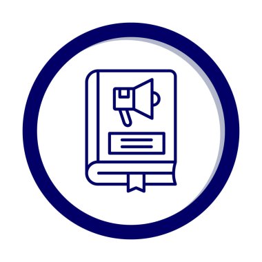 Pazarlama Kitabı simgesi, vektör illüstrasyonu