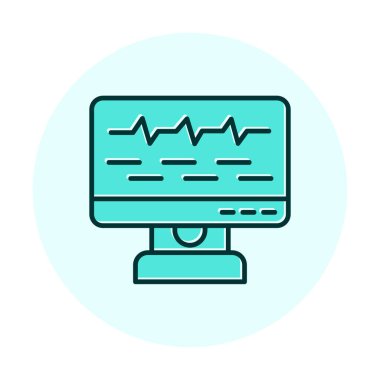 Ses çizgisi simgesi ile bilgisayar izleyicisinin vektör illüstrasyonu