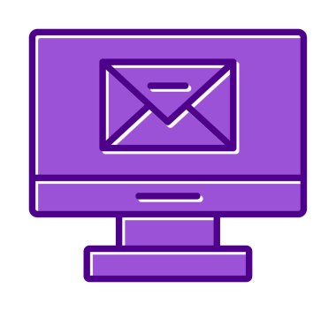 Basit düz bilgisayar e- posta simgesi 