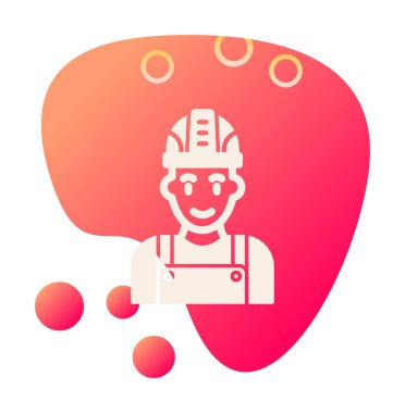 Fabrika İşçi simgesi vektör illüstrasyonu