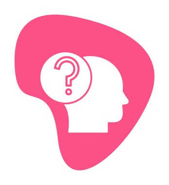 İnsan başlı soru işareti, satır biçimi simgesi 