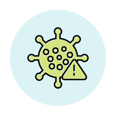 Corona virüs simgesi, covid-19 salgın hastalık sembolü, çizgi biçimi vektör simgesi