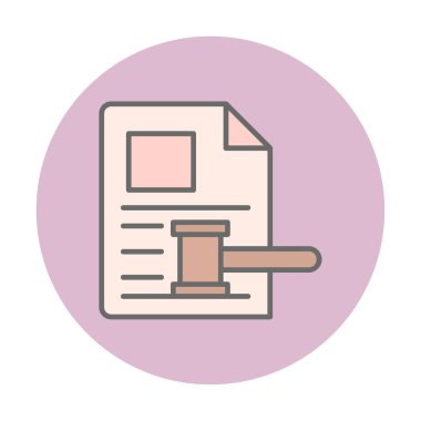 Açık artırma ya da Yargıç Tokmak simgesi düz stilde