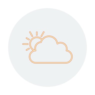 Bulut simgesi olan güneş. hava vektörü illüstrasyonu