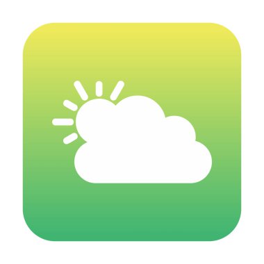 Bulut simgesi olan güneş. hava vektörü illüstrasyonu