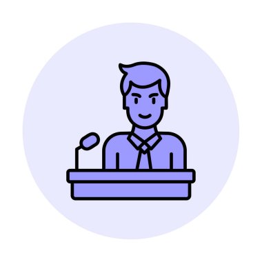 Konferans simgesi, vektör çizimi 