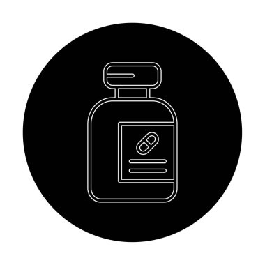 ilaç şişesi simgesi, vektör illüstrasyonu