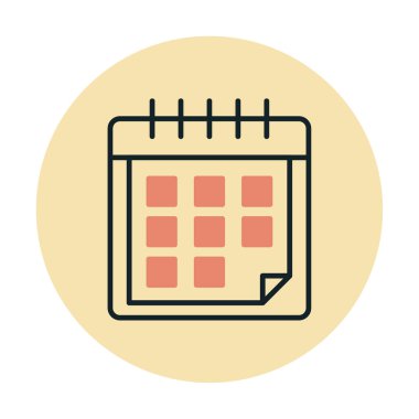 Takvim simgesi, vektör çizimi