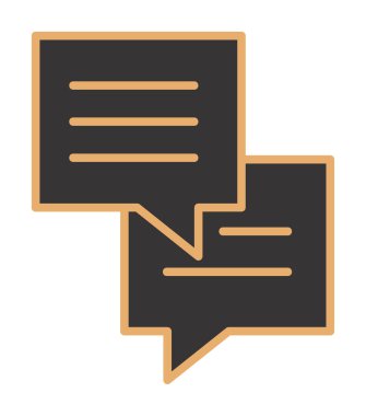 Sohbet ileti simgesi, vektör illüstrasyonu 