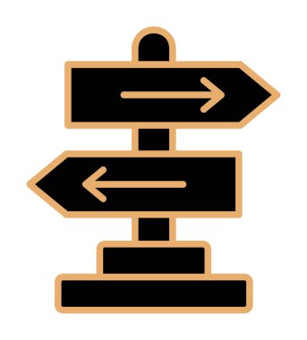 Yön düz simge, vektör illüstrasyonu