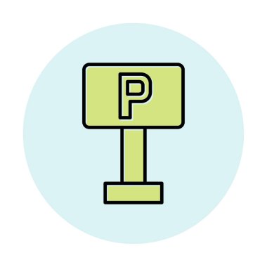 Park yeri simgesi. Web için park vektörü simgelerinin özet çizimi