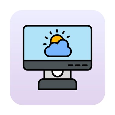 Hava Durumu Haber simgesi, vektör illüstrasyonu 