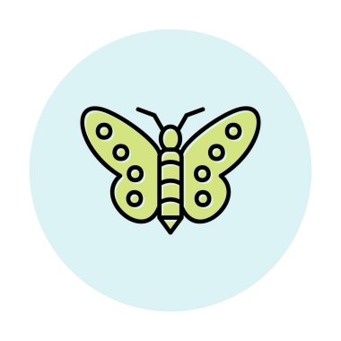 Kelebek Vektör Simgesi Düz Çizim 