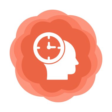 İnsan kafası ikonlu saat. vektör illüstrasyonu                          