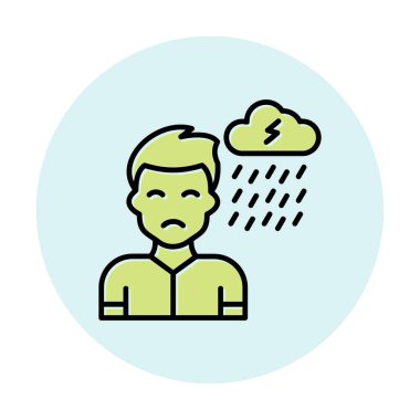 Depresyon konsepti vektör illüstrasyonu