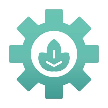 Bitki simgesiyle çark, gezegen konseptinin ekolojik sürdürülebilirliği, vektör illüstrasyonu