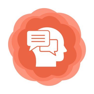 Sohbet ileti simgesi, vektör illüstrasyonu 