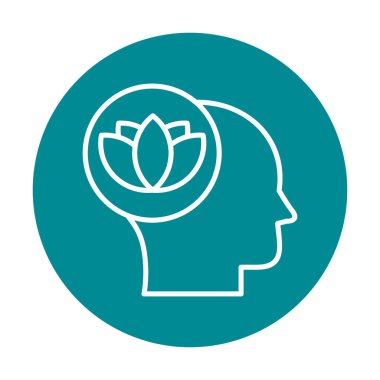 baş ve nilüfer çiçeği simgesi, vektör illüstrasyonu basit tasarım