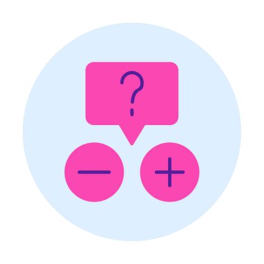 soru işareti ve cevap seçimi düz simge, vektör, illüstrasyon, bilgi, işaret ve imza