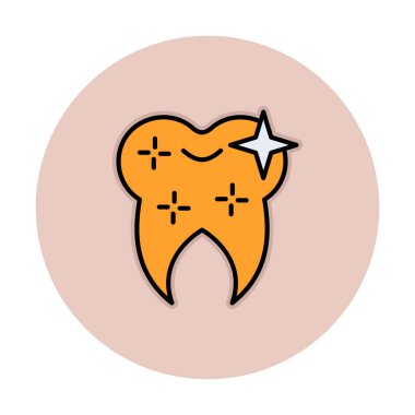 Sağlıklı Temiz Diş tıbbi ikon vektör çizimi                          