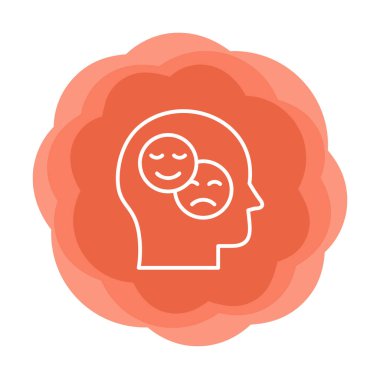 Bipolar bozukluk veya depresyon BP web simgesi, vektör illüstrasyonu. 