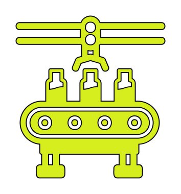 Düz Su Fabrikası çizgi vektör çizimi