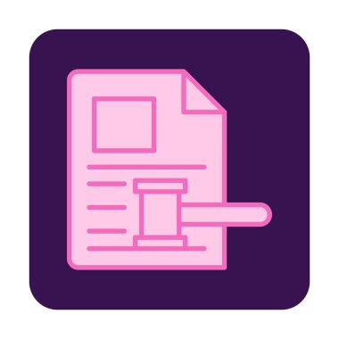 Açık artırma ya da Yargıç Tokmak simgesi düz stilde