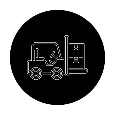 Basit Forklift simgesi, vektör illüstrasyonu
