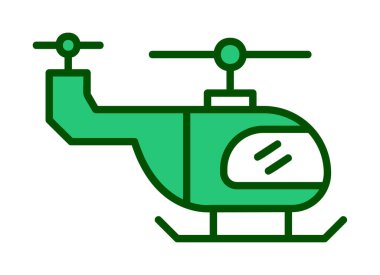 Helikopter düz simgesi, vektör çizim 