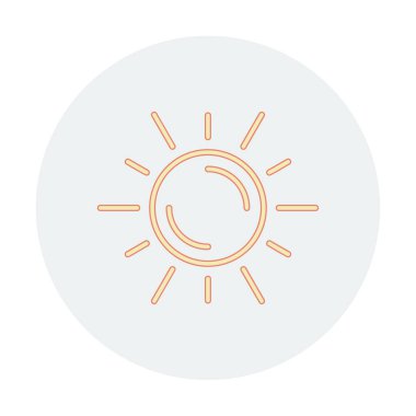 Güneş düz simge vektör çizim