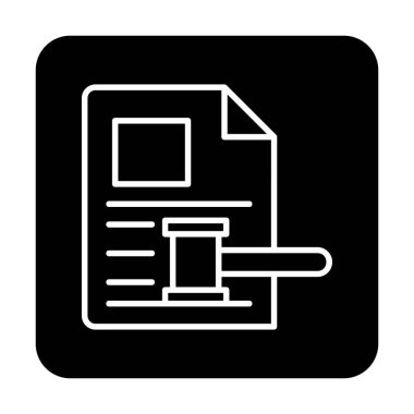 Açık artırma ya da Yargıç Tokmak simgesi düz stilde