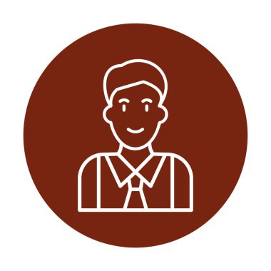 Düz Yönetici satırı simgesi. Kravatlı adam. 