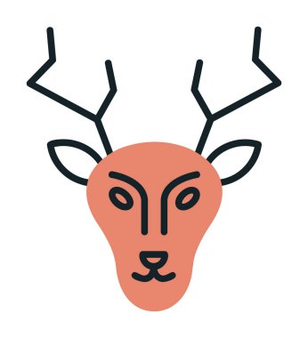 Geyik. Web simgesi basit illüstrasyon