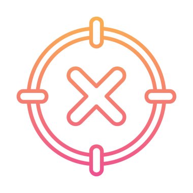  Çember simgesinde konsantrasyon ya da çapraz çizgi yok, vektör illüstrasyonu 